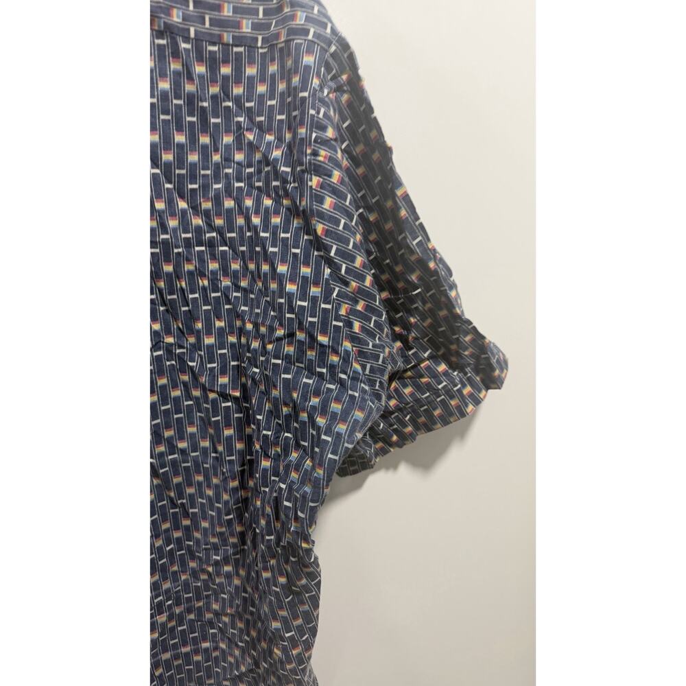 VTG 70's Sutton Collection Plais Short Sleeve Shirt Size L Geo Print - Picture 6 of 7